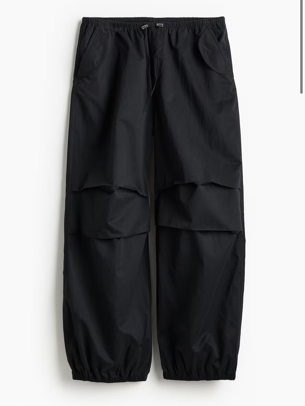 H&M Medium Parachute Trousers Cargo Jogger Pants Black Medium